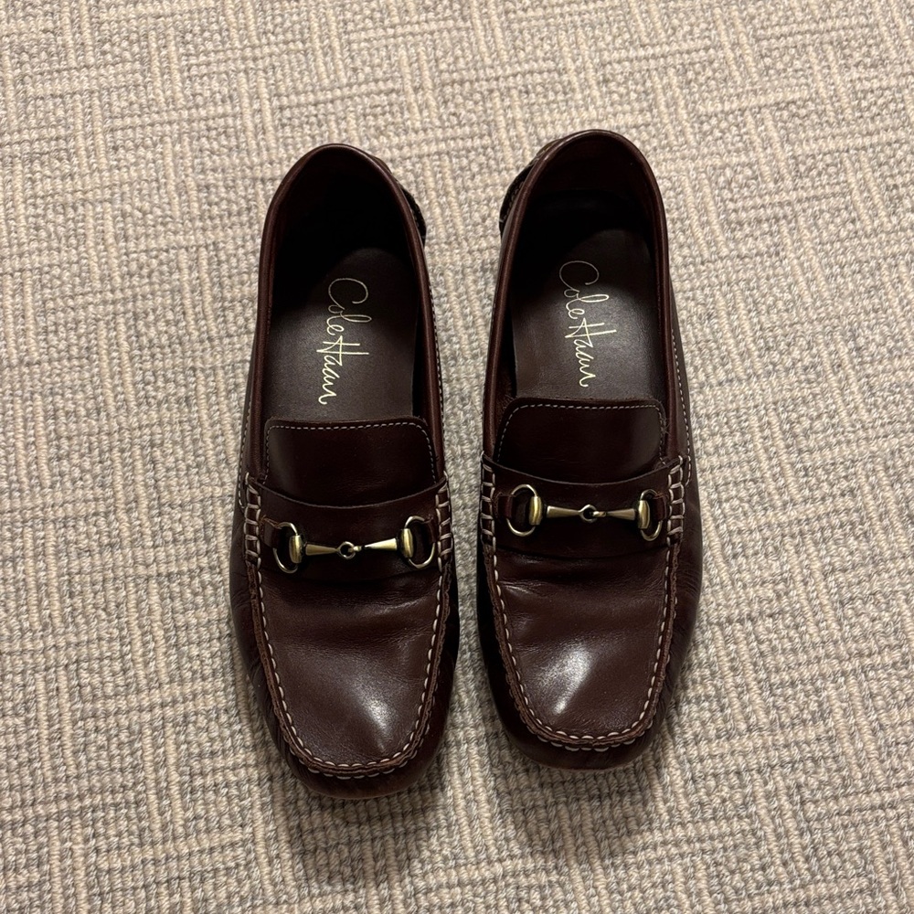 Cole Haan Women's Dark Brown Leather Bit Driving Loafers
